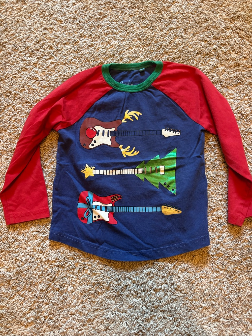 Mini Boden Christmas guitar tee, boys 3/4